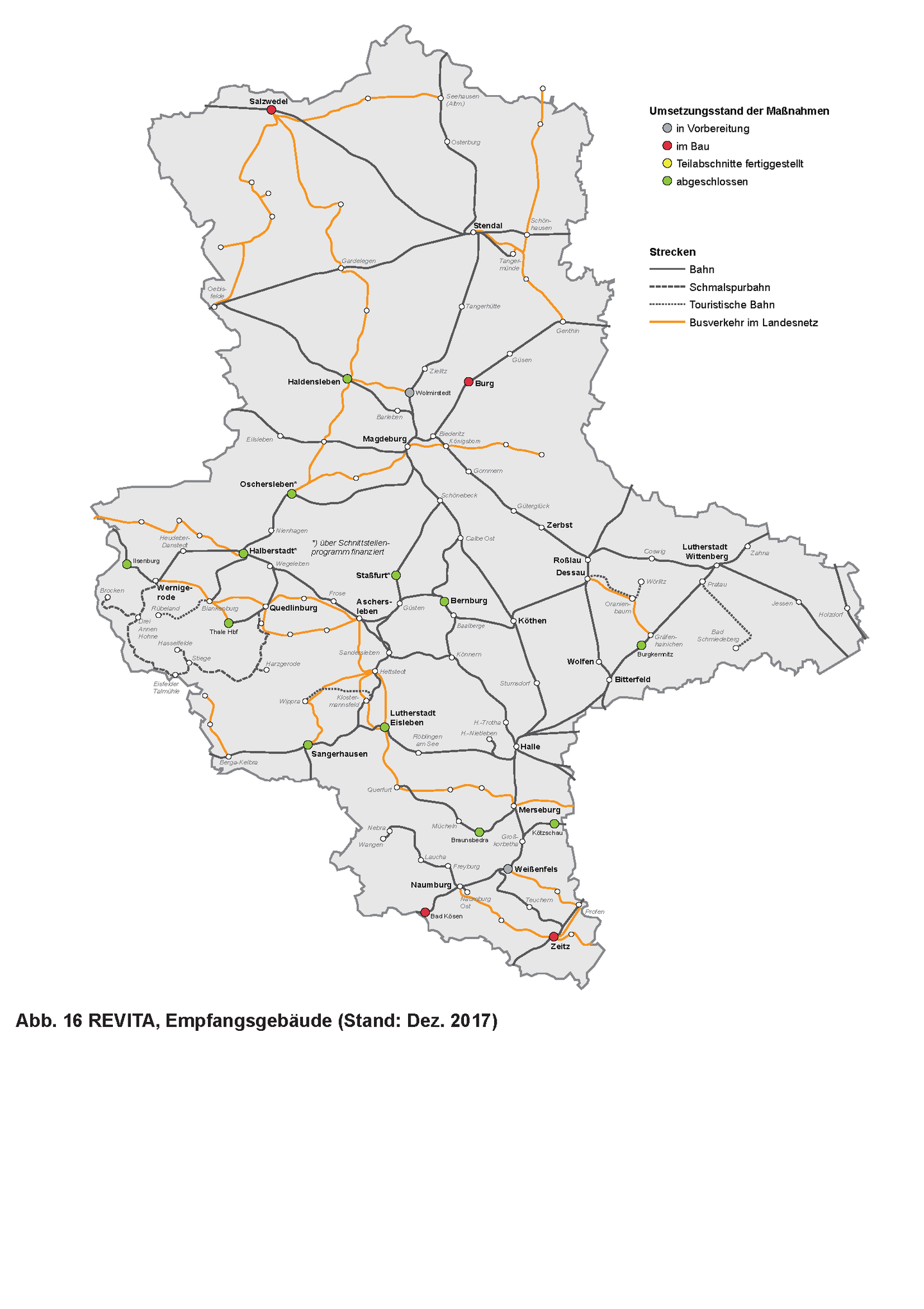 Streckenkarte für Sachsen-Anhalt