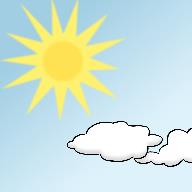 Sonne mit weißen Wolken Sonne mit weißen Wolken