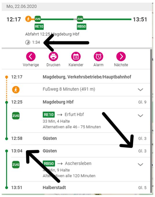 Screenshot von Mobilitätsportal