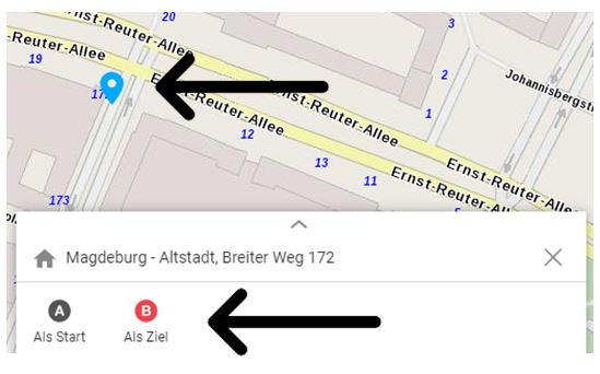 Screenshot von Mobilitätsportal