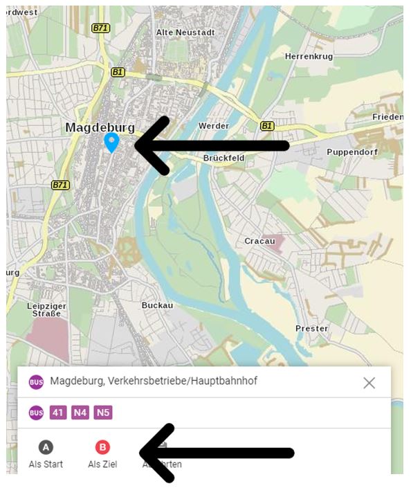 Screenshot von Mobilitätsportal Screenshot von Mobilitätsportal