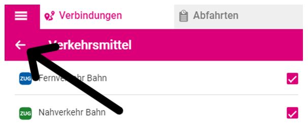 Screenshot von Mobilitätsportal Screenshot von Mobilitätsportal
