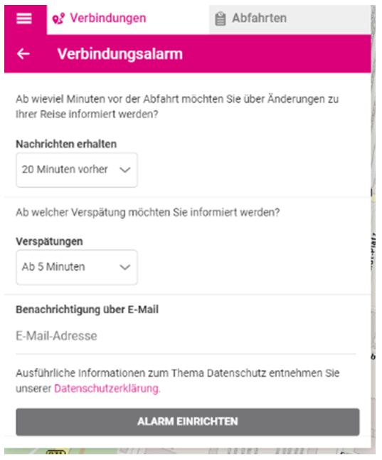 Screenshot von Mobilitätsportal