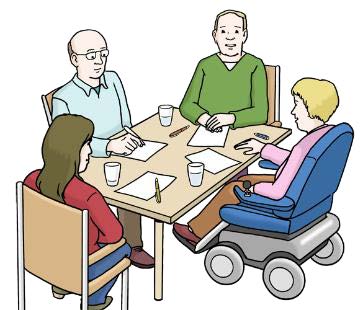 Am Tisch versammelte Menschengruppe Am Tisch versammelte Menschengruppe