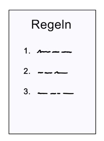 Blatt mit Regeln Blatt mit Regeln